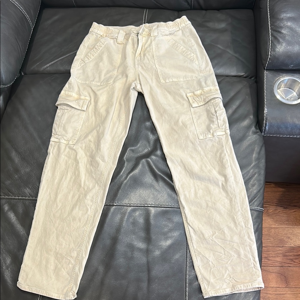 American Eagle Tan Cargo Pants with Adjustable Waist